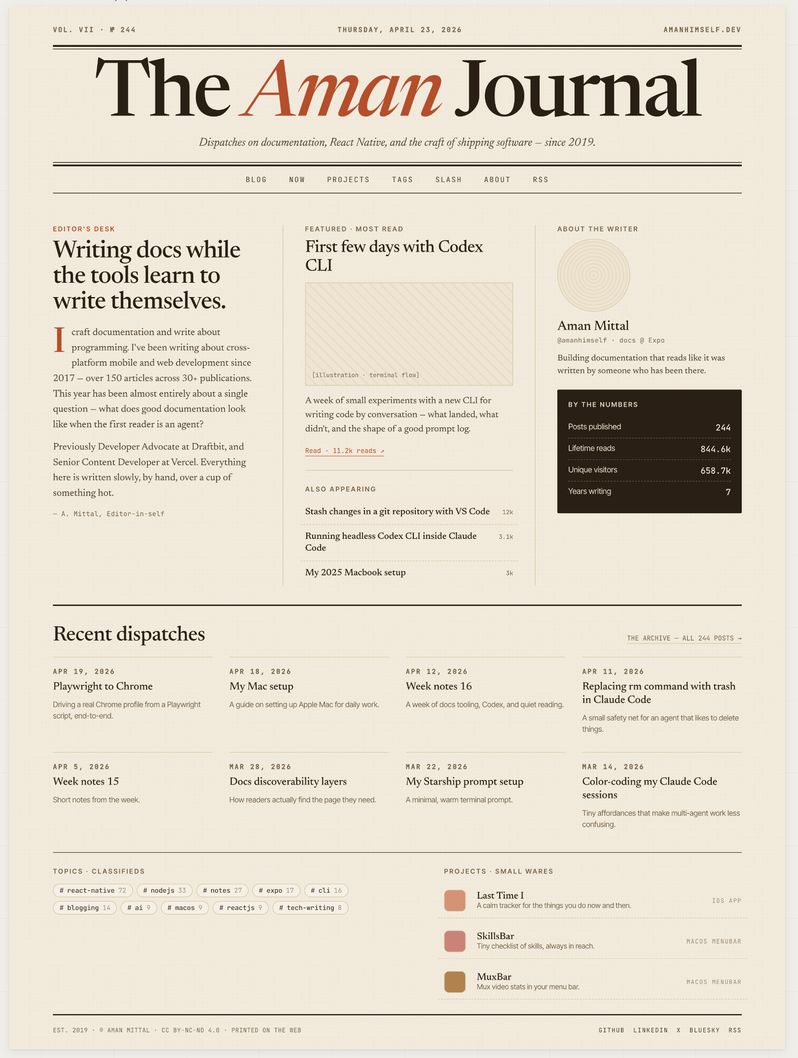 Claude Design newspaper theme